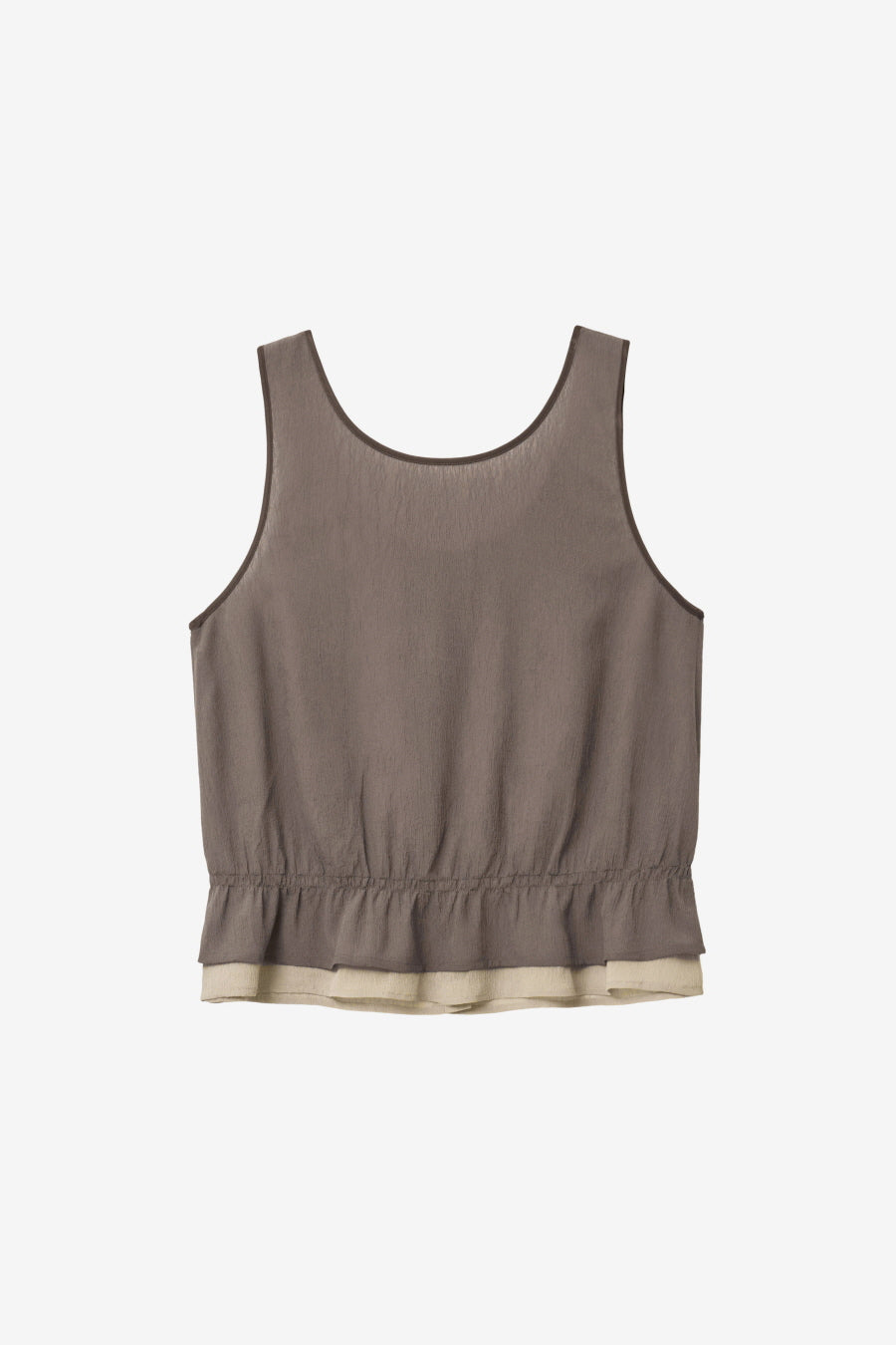 Insilence - Double Layer Sleeveless Top (Mocha) product image 8 | TRAB K-Fashion Australia