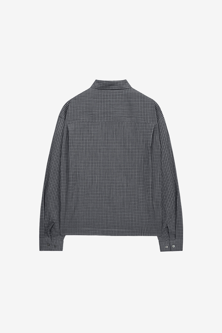 Insilence - Lightweight Crop Check Shirt (Dark Grey) product image 8 | TRAB K-Fashion Australia