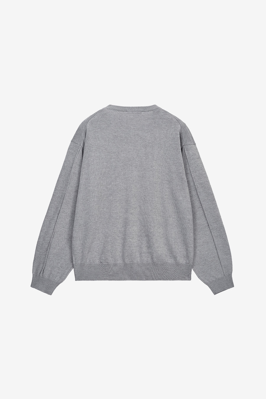 Insilence - Wool Blend Round Neck Cardigan (Melange Grey) product image 8 | TRAB K-Fashion Australia