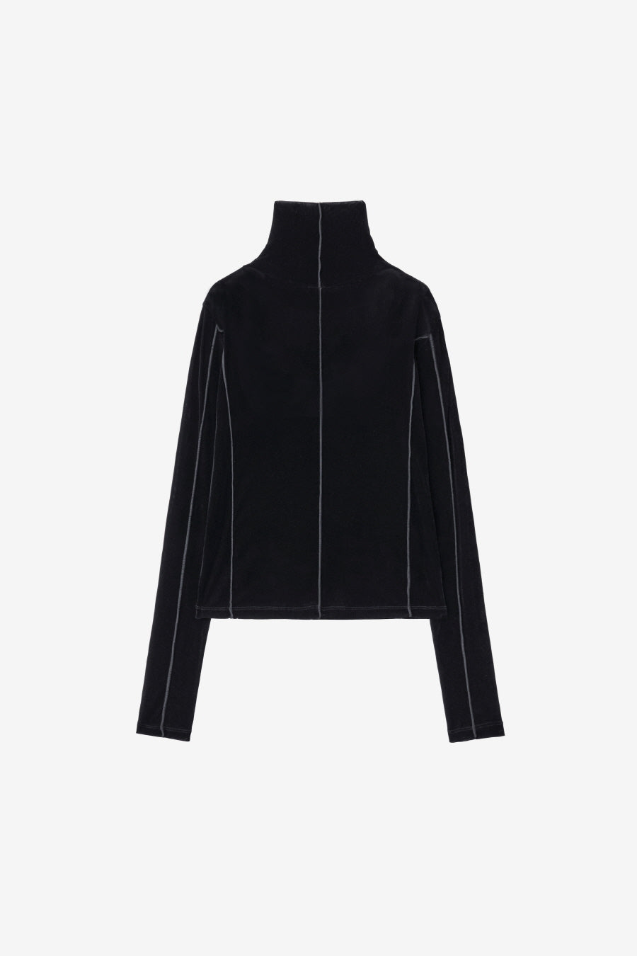 Insilence - Velvet Mesh Turtleneck T-Shirt (Black) product image 8 | TRAB K-Fashion Australia