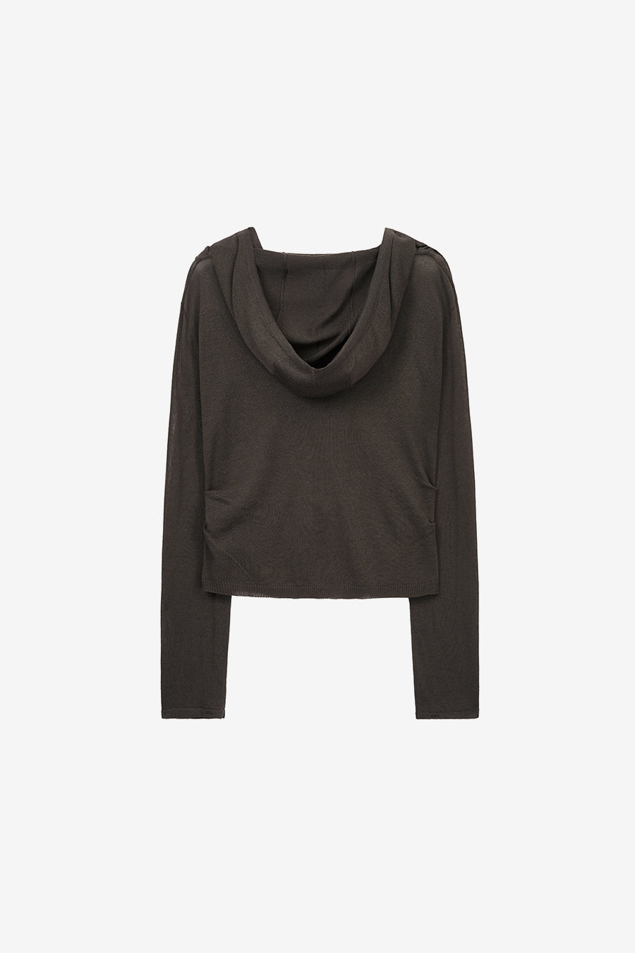 Insilence - Cowl Neck Hooded Knit (Brown) product image 10 | TRAB K-Fashion Australia
