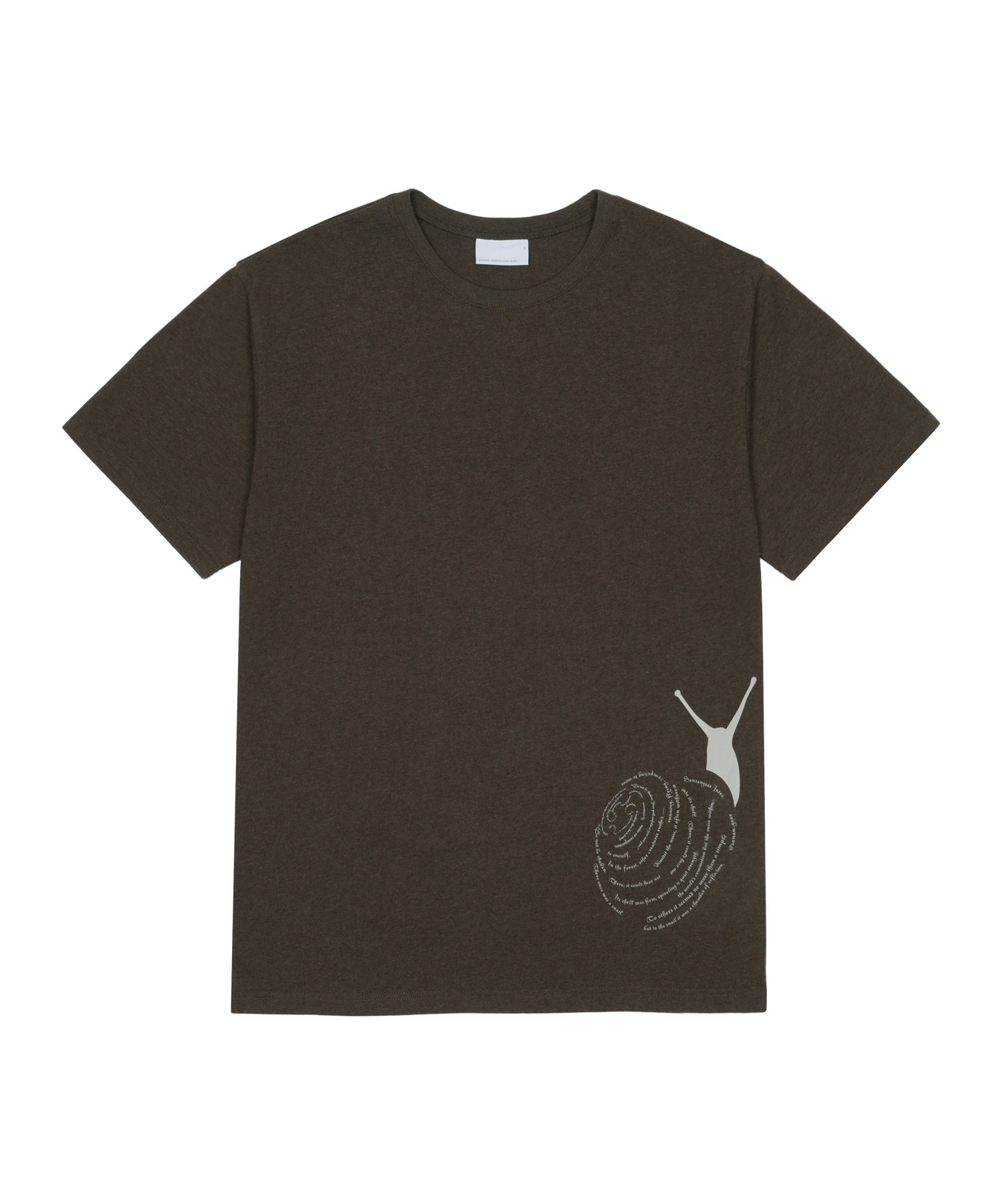 San San Gear - Snail T-Shirt (Melange Brown) product image 1 | TRAB K-Fashion Australia