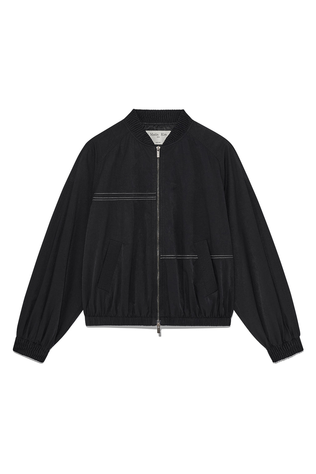 Matin Kim - Washed Volume Bomber Jumper (Black) product image 1 | TRAB K-Fashion Australia