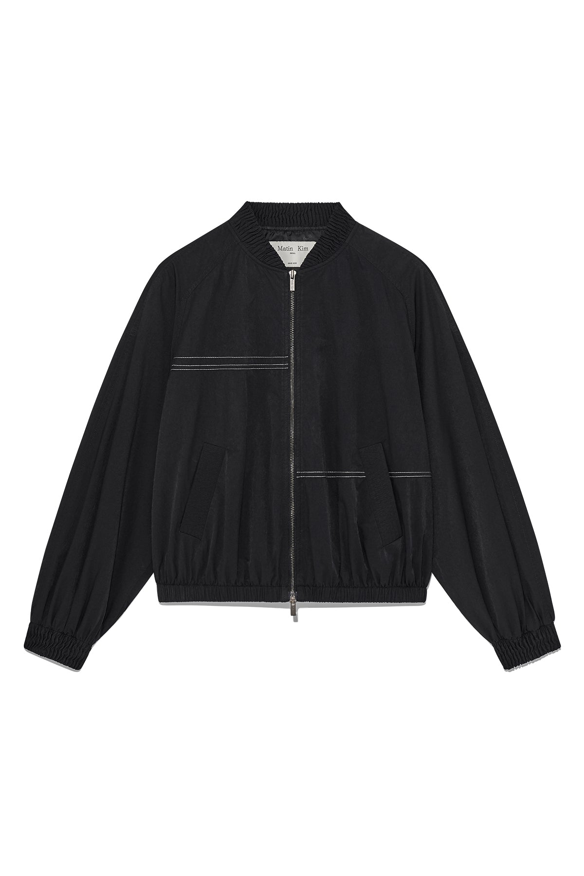 Matin Kim - Washed Volume Bomber Jumper (Black) product image 1 | TRAB K-Fashion Australia