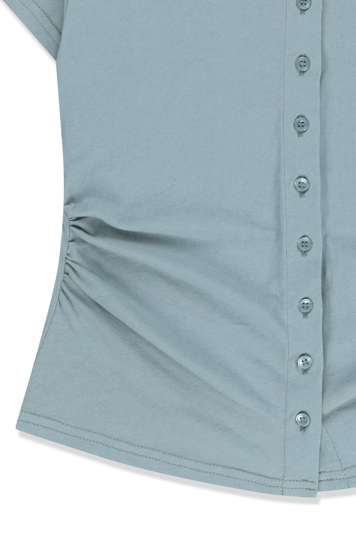 Matin Kim - Side Shirring Button Top (Light Blue) product image 5 | TRAB K-Fashion Australia