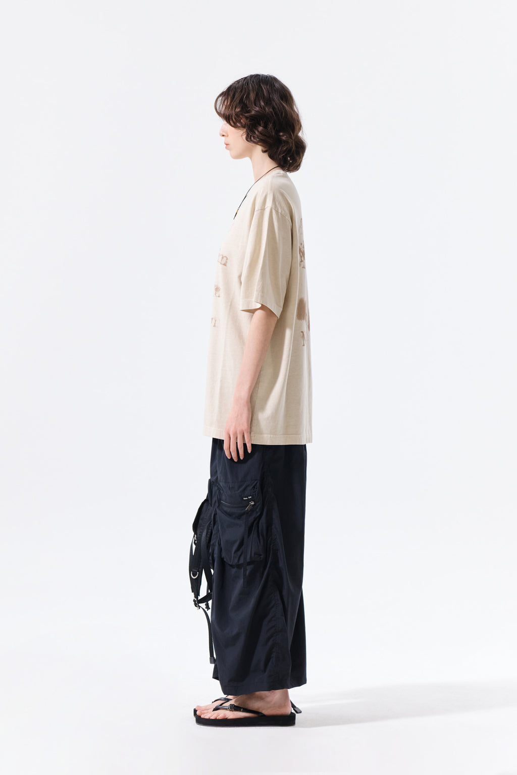 Matin Kim - [Pre-Order – Ships June 22] Pigment Graffiti Logo Top (Beige) product image 6 | TRAB K-Fashion Australia
