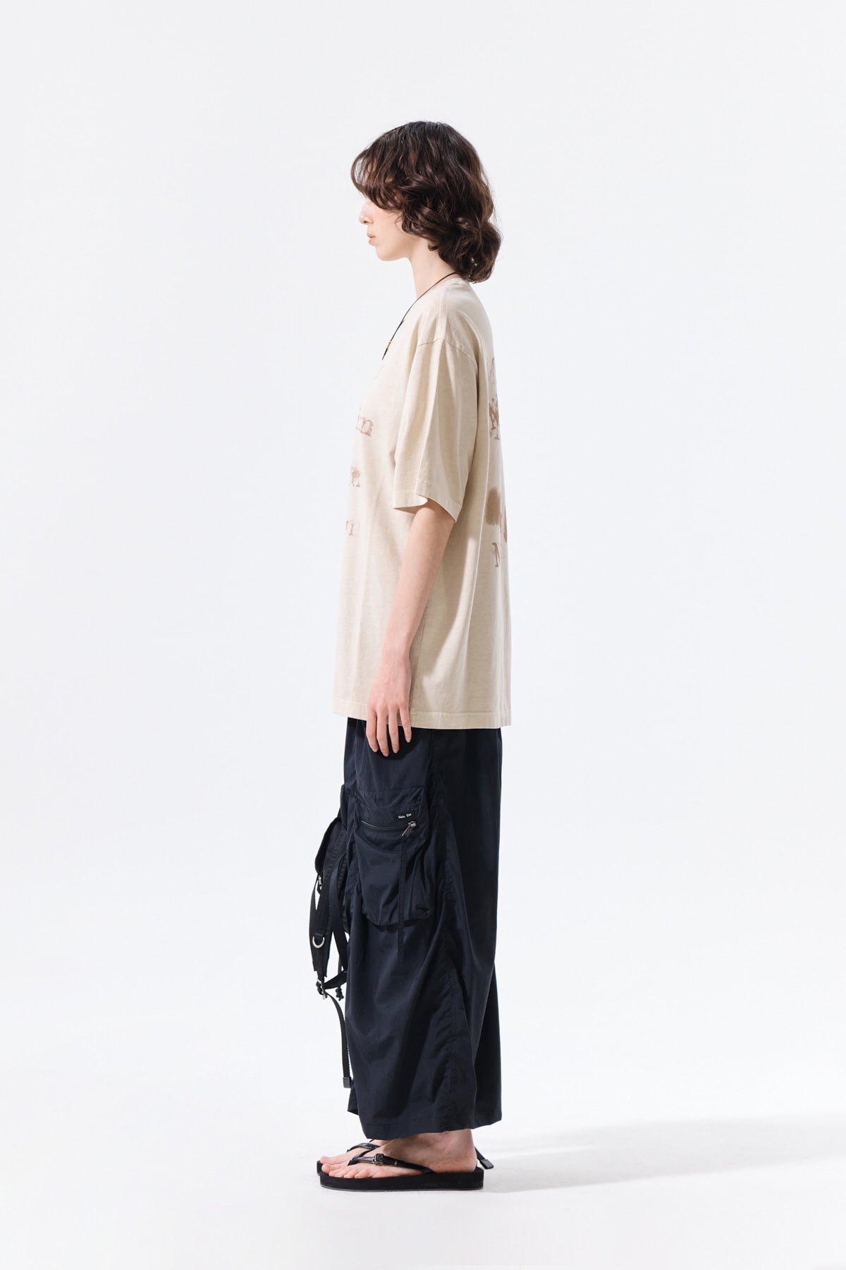 Matin Kim - [Pre-Order – Ships June 22] Pigment Graffiti Logo Top (Beige) product image 6 | TRAB K-Fashion Australia