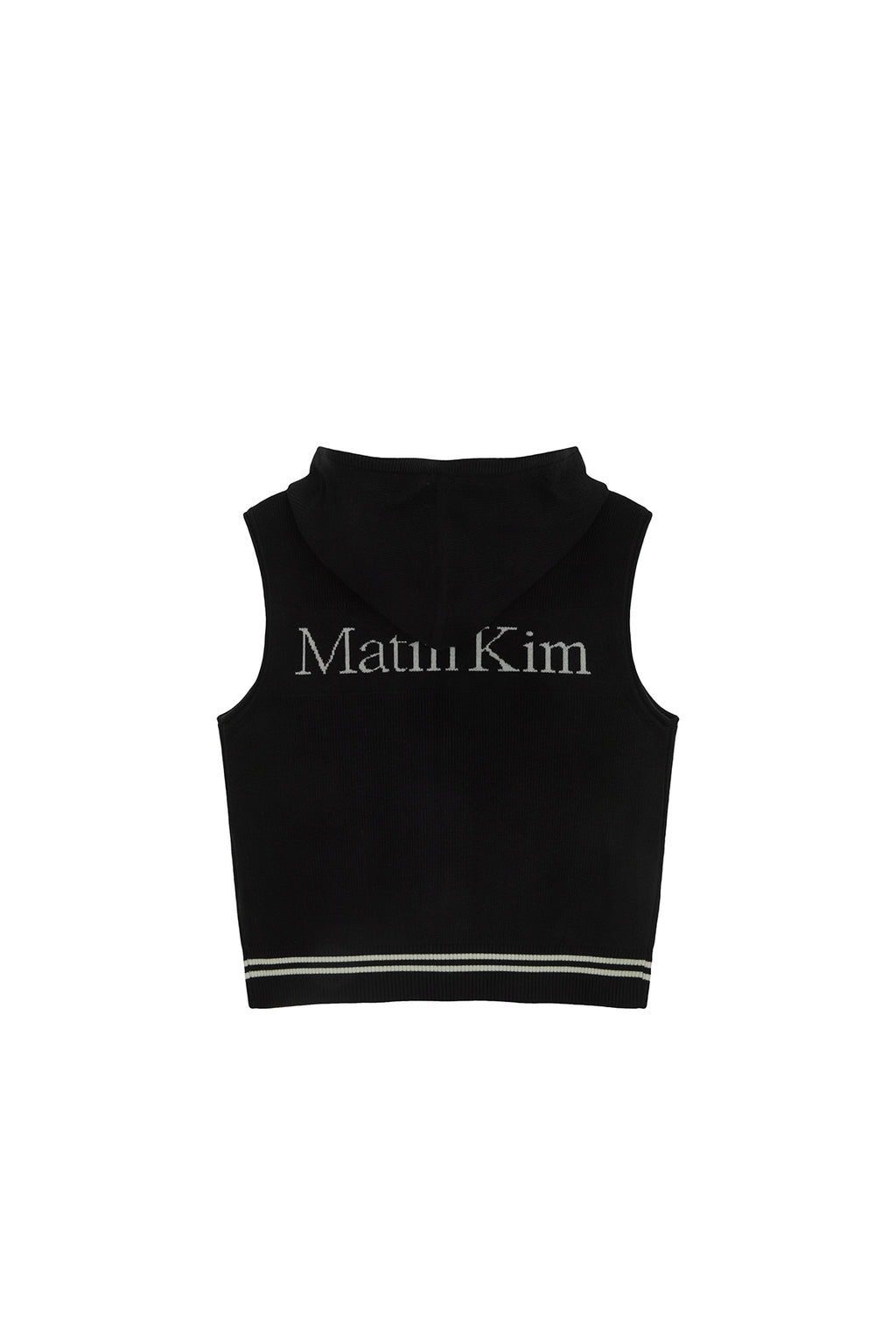 Matin Kim - Hoody Logo Knit Vest (Black) product image 1 | TRAB K-Fashion Australia