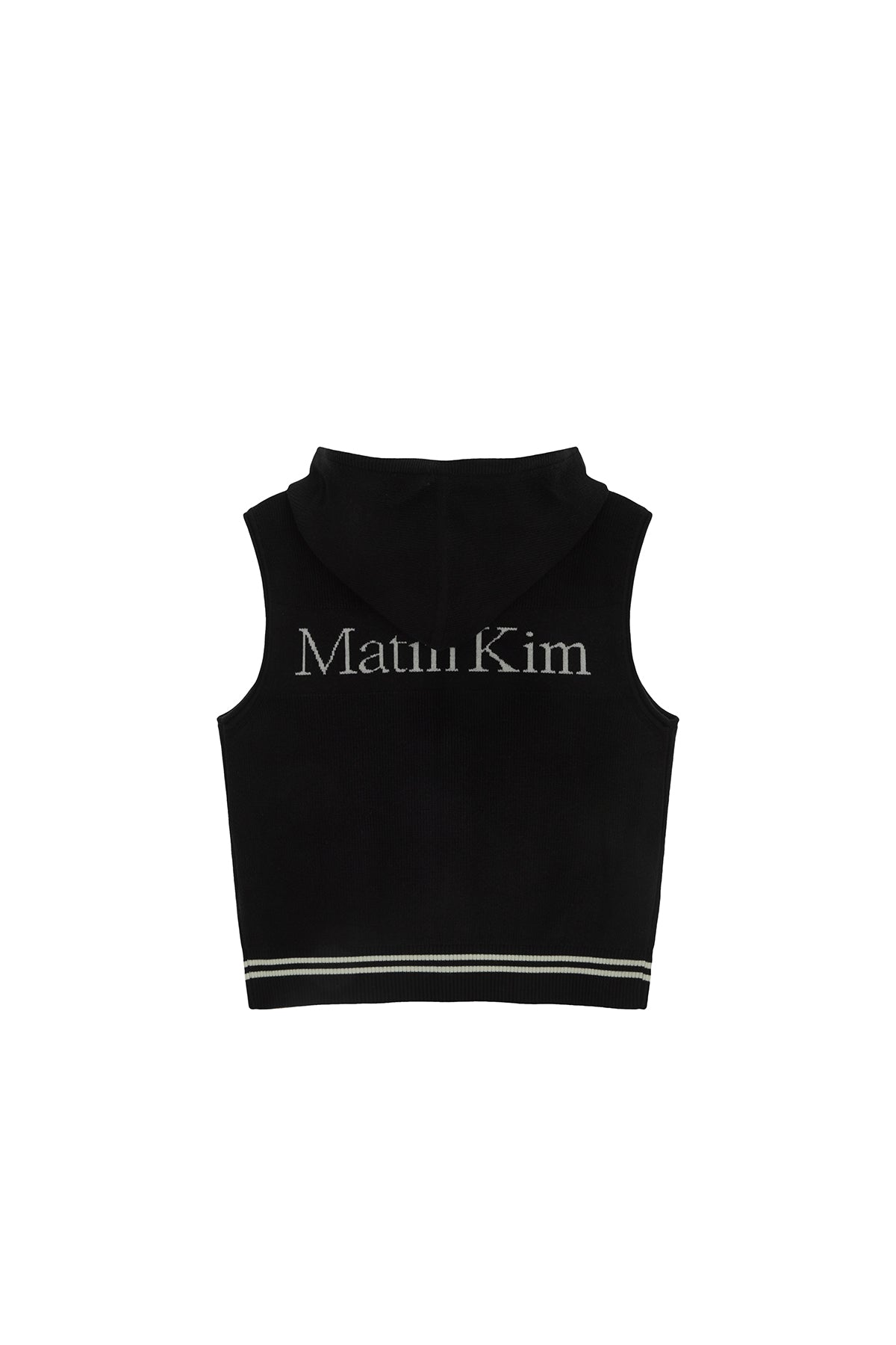 Matin Kim - Hoody Logo Knit Vest (Black) product image 1 | TRAB K-Fashion Australia