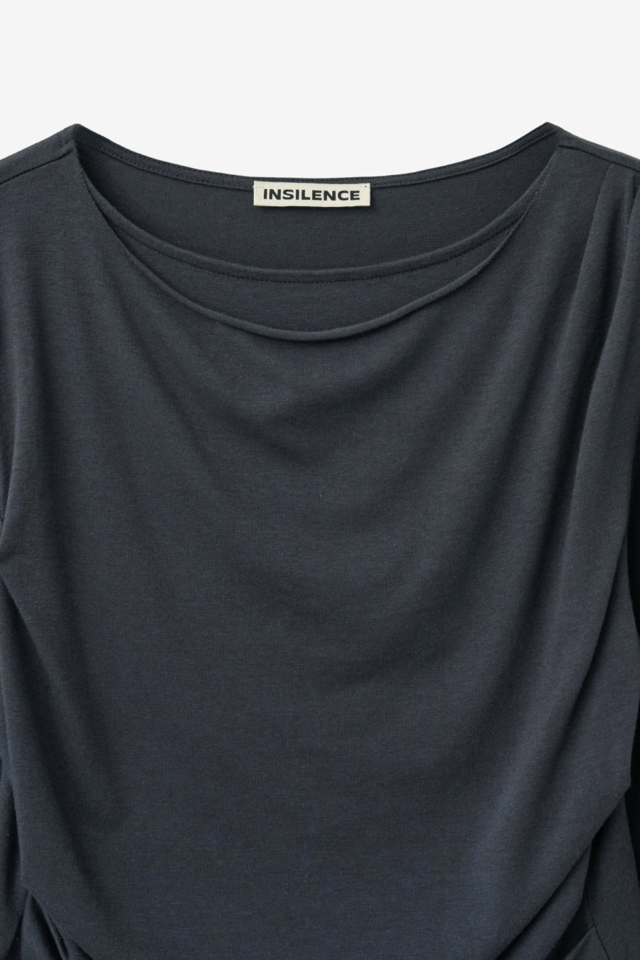 Insilence - Draping Boat Neck Long Sleeve (Charcoal) product image 9 | TRAB K-Fashion Australia