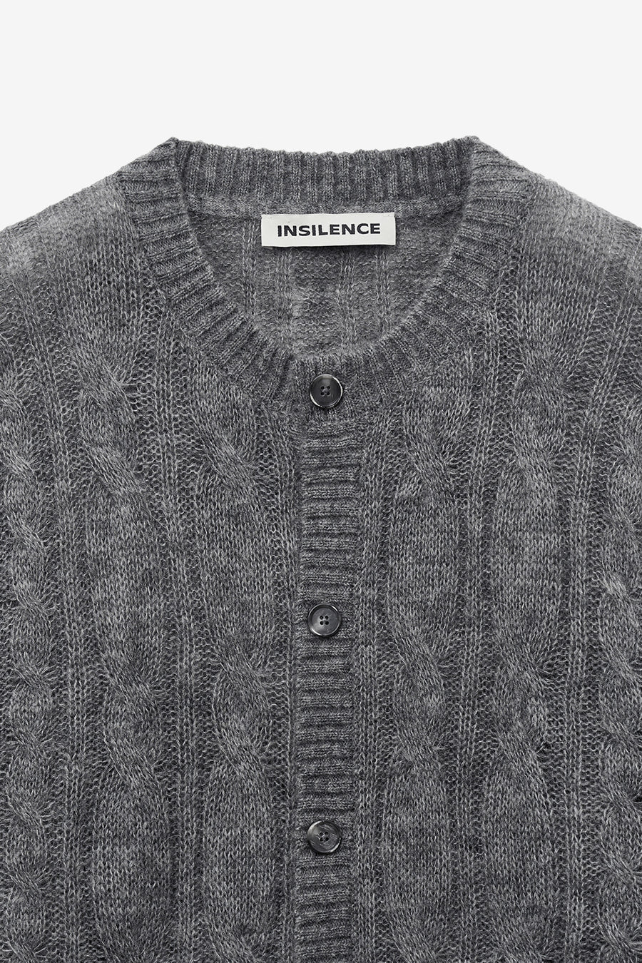 Insilence - Seared Cable Cardigan (Melange Grey) product image 9 | TRAB K-Fashion Australia
