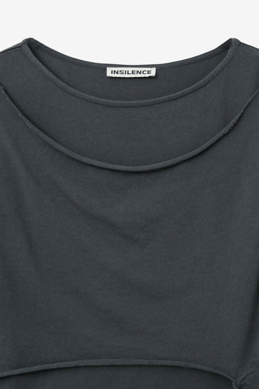 Insilence - Cotton Linen Natural Strap T-shirt (Charcoal) product image 9 | TRAB K-Fashion Australia
