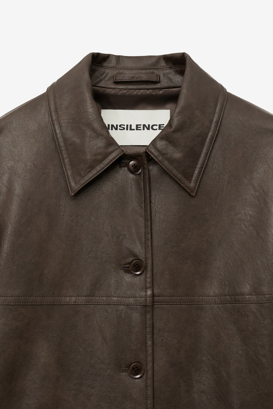 Insilence - Faux Leather Car Coat (Brown) product image 9 | TRAB K-Fashion Australia