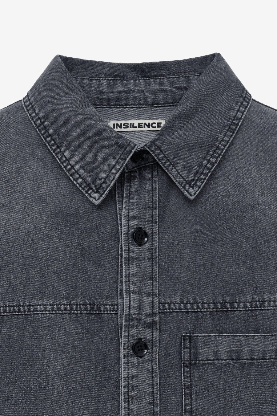 Insilence - Slash Washing Denim Shirt (Washed Grey) product image 9 | TRAB K-Fashion Australia