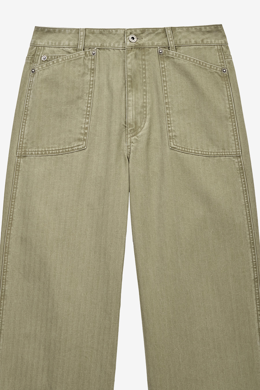 Insilence - Cotton Herringbone Fatigue Pants (Olive) product image 9 | TRAB K-Fashion Australia
