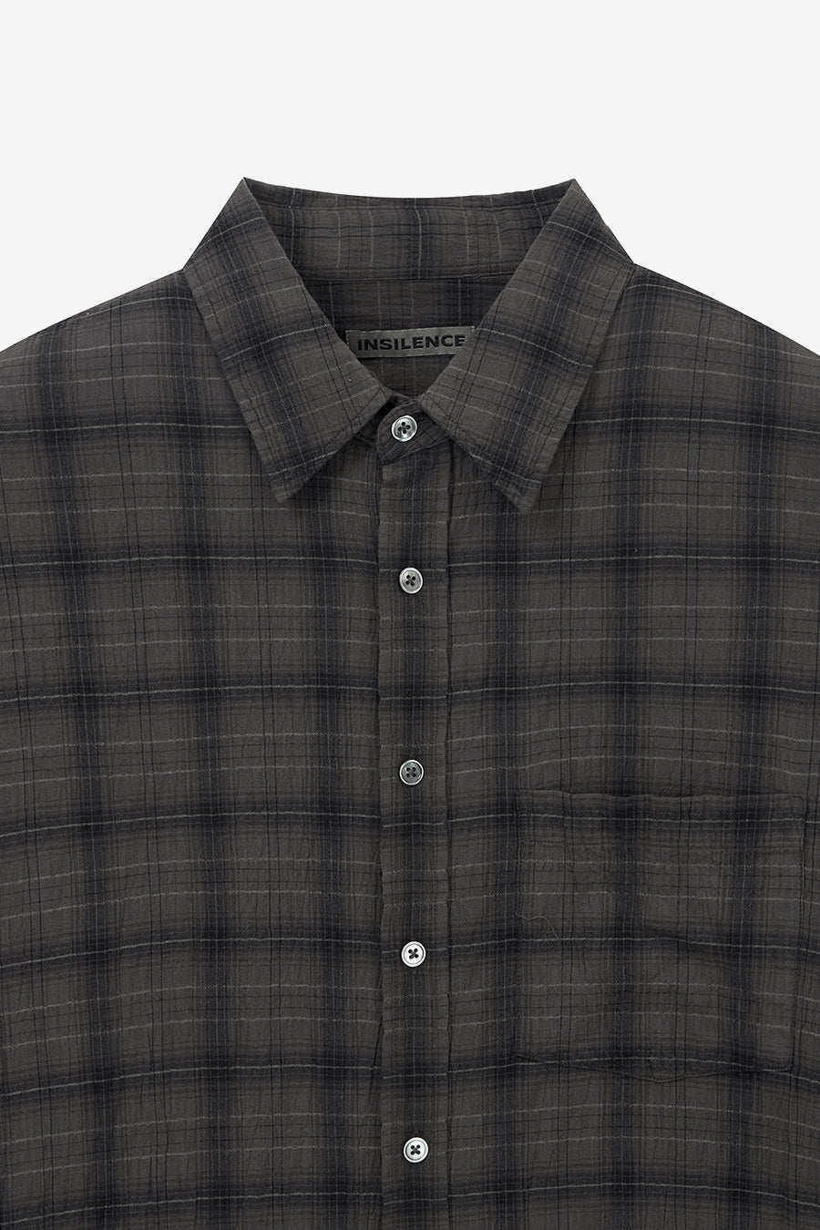 Insilence - Garment Dyed Check Shirt (Brown) product image 9 | TRAB K-Fashion Australia