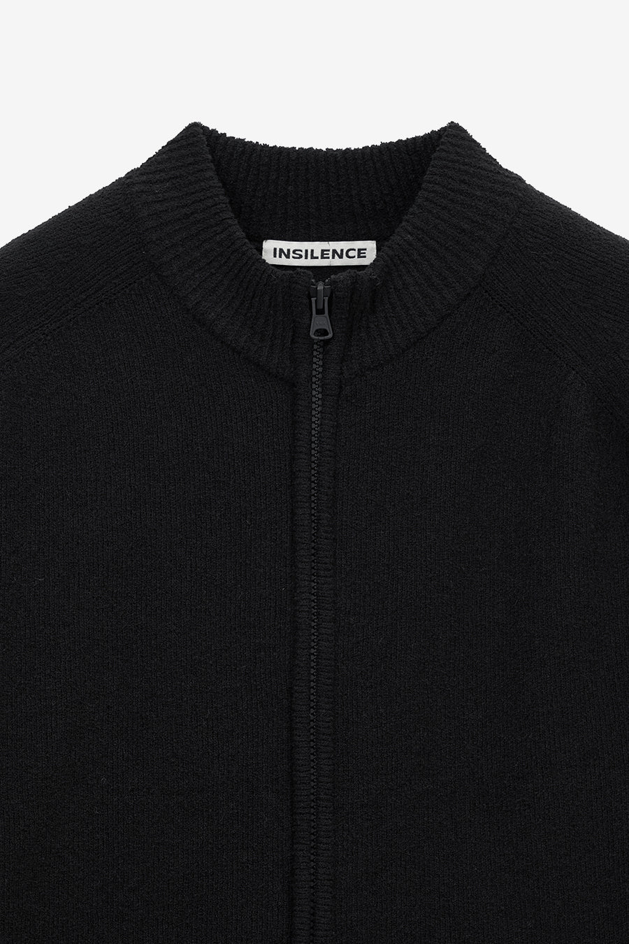 Insilence - Textured Knit Zip-Up (Black) product image 9 | TRAB K-Fashion Australia