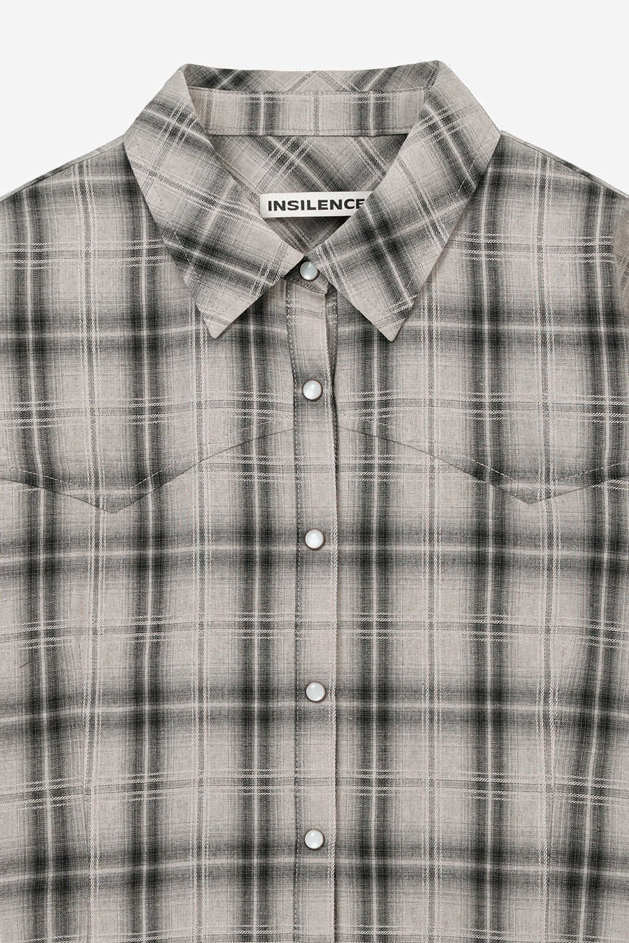 Insilence - Western Check Shirt (Ivory) product image 9 | TRAB K-Fashion Australia