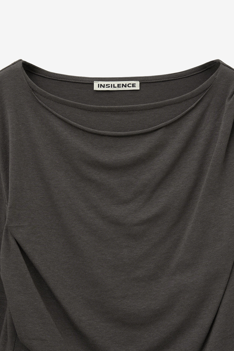 Insilence - Draping Boat Neck Long Sleeve (Charcoal) product image 9 | TRAB K-Fashion Australia