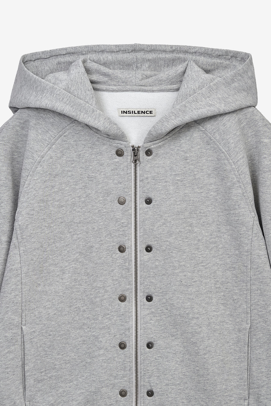Insilence - Seam Hood Zip-Up (Melange Grey) product image 9 | TRAB K-Fashion Australia
