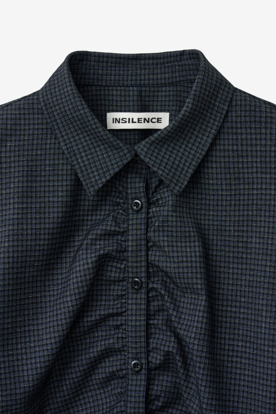 Insilence - Check Shirring Shirt (Black Check) product image 9 | TRAB K-Fashion Australia