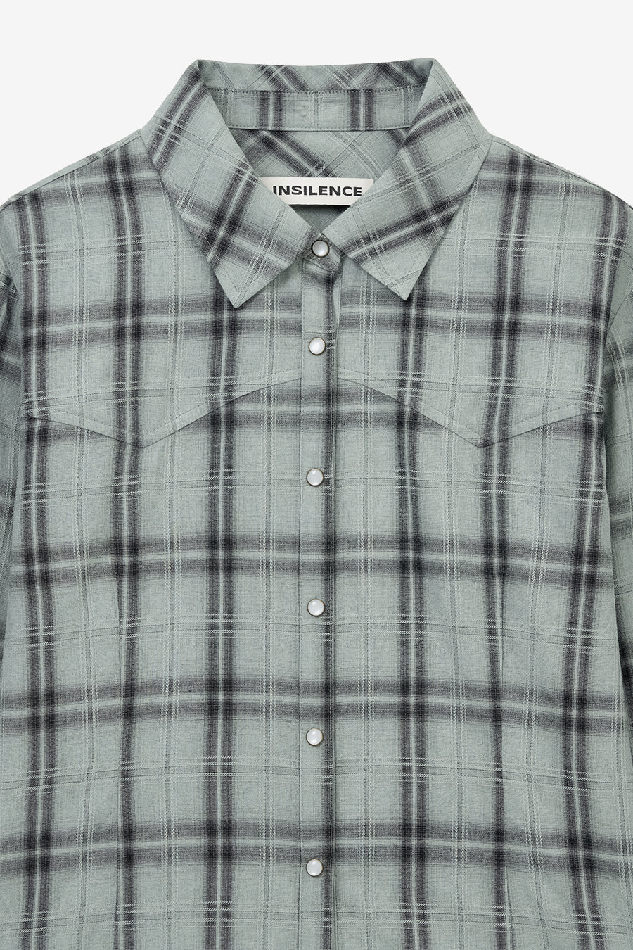 Insilence - Western Check Shirt (Blue) product image 9 | TRAB K-Fashion Australia