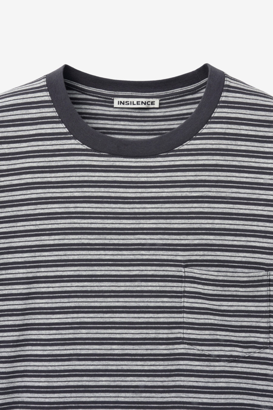 Insilence - Striped Pocket T-shirt (Melange Grey) product image 9 | TRAB K-Fashion Australia