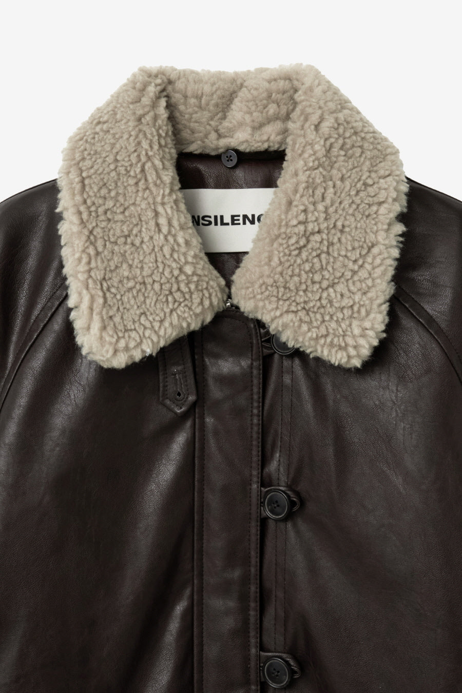 Insilence - Aviator Faux Leather Jacket (Brown) product image 9 | TRAB K-Fashion Australia