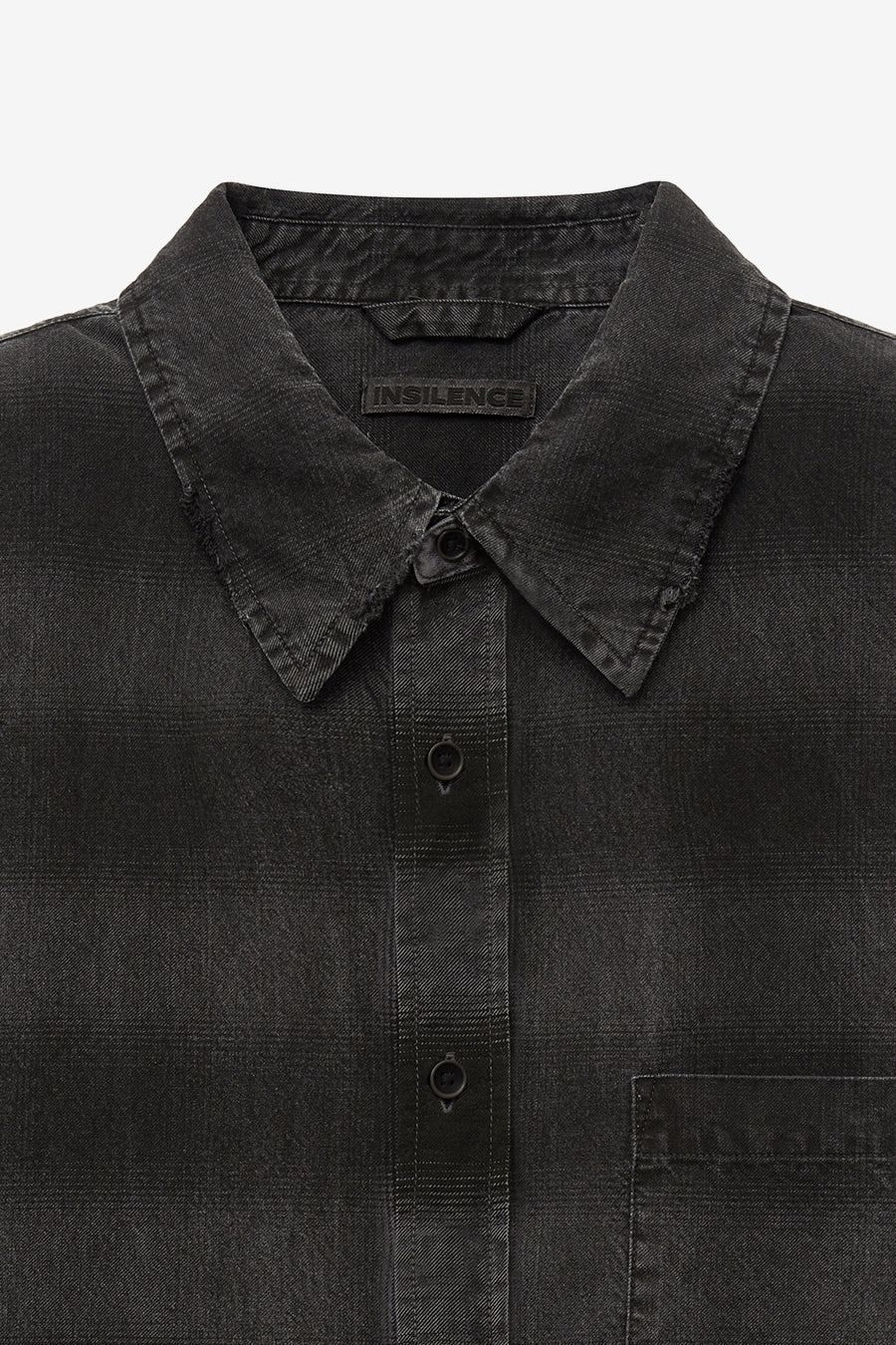 Insilence - Destroyed Dying Check Shirt (Washed Black) product image 7 | TRAB K-Fashion Australia