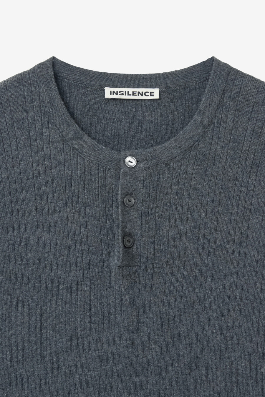Insilence - Ribbed Henley Neck Half Knit (Grey) product image 9 | TRAB K-Fashion Australia