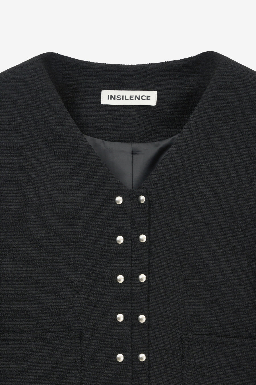 Insilence - Snap Detail Tweed Jacket (Black) product image 9 | TRAB K-Fashion Australia