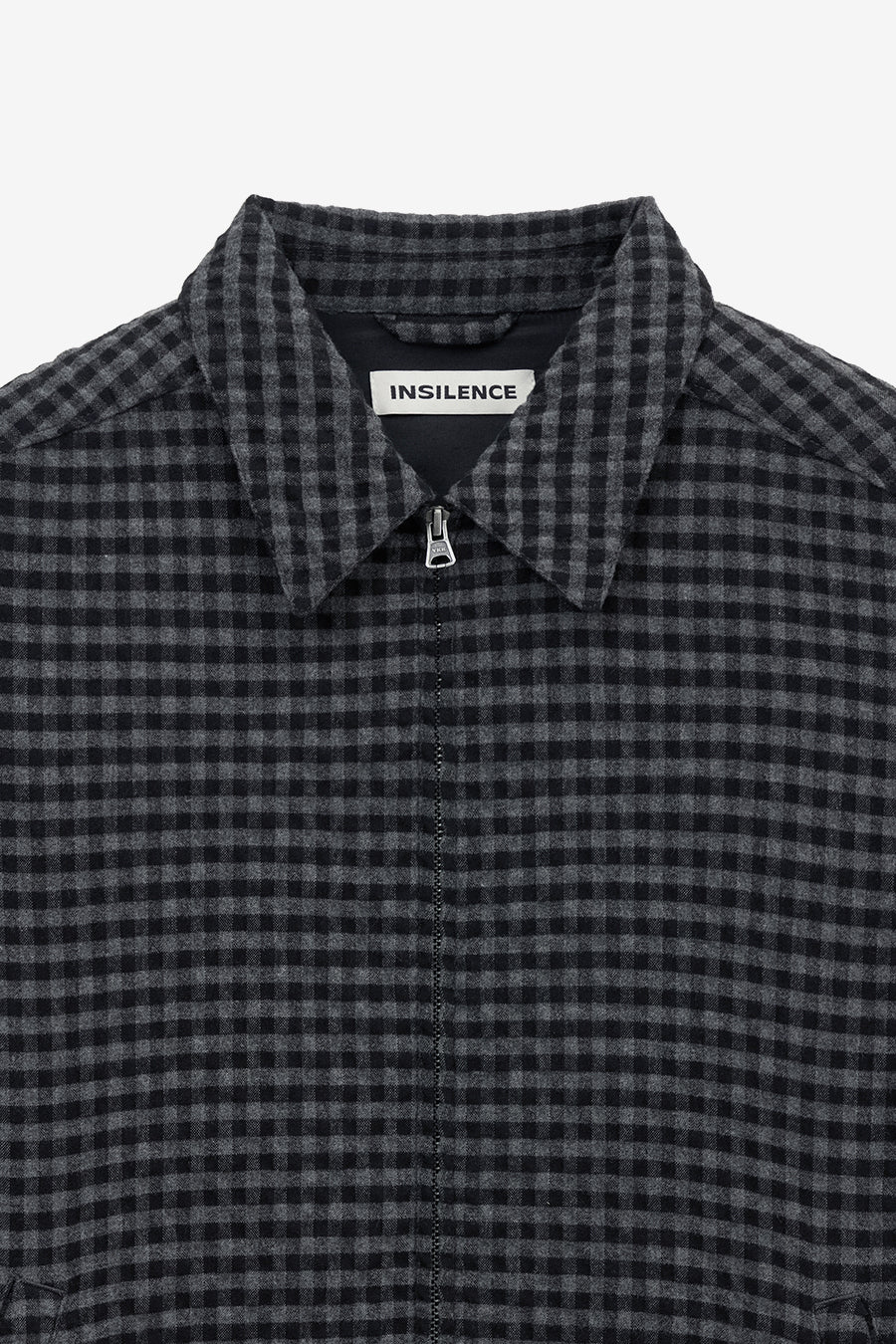 Insilence - Wrinkle Check Zip-Up Jacket (Black) product image 9 | TRAB K-Fashion Australia