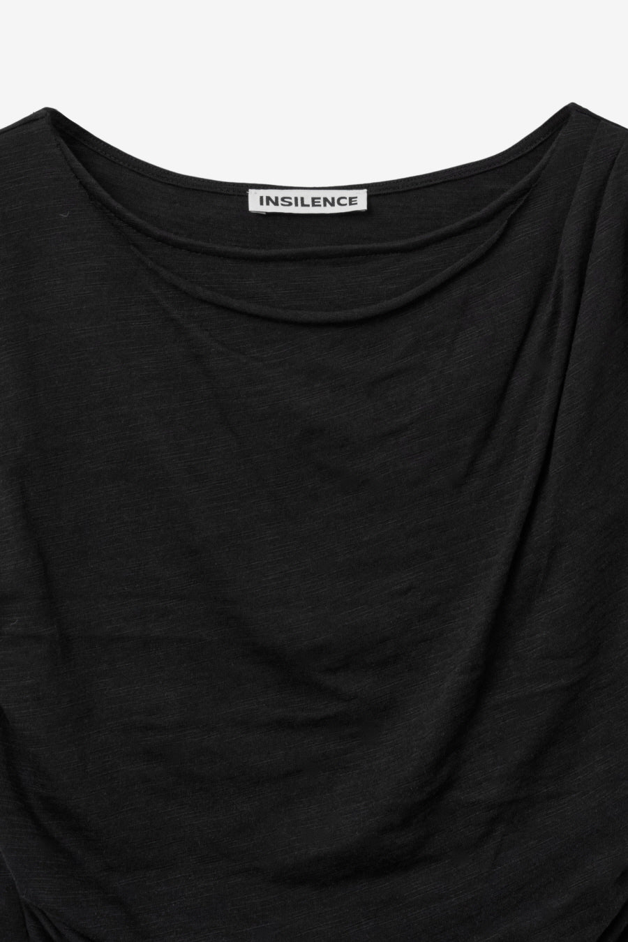 Insilence - Draping Boat Neck T-shirt (Black) product image 9 | TRAB K-Fashion Australia