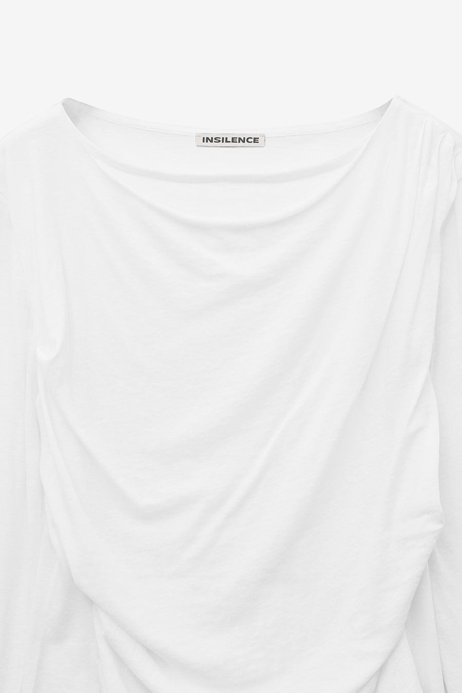 Insilence - Draping Boat Neck Long Sleeve (White) product image 9 | TRAB K-Fashion Australia