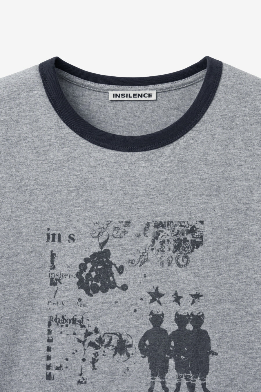 Insilence - Knotted Graphic T-shirt (Melange Grey) product image 9 | TRAB K-Fashion Australia