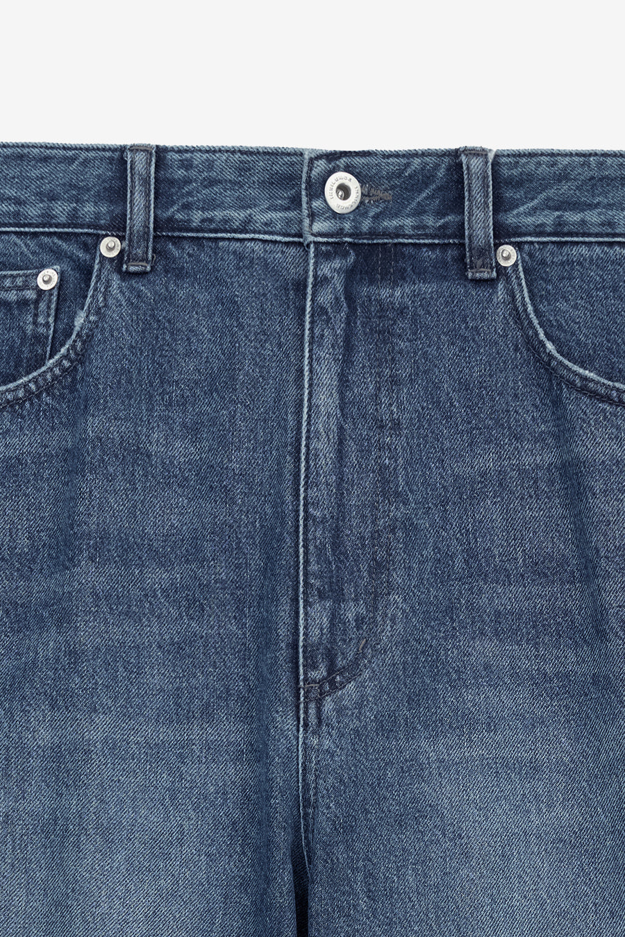 Insilence - Semi-Wide Denim Pants (Mid Blue) product image 9 | TRAB K-Fashion Australia