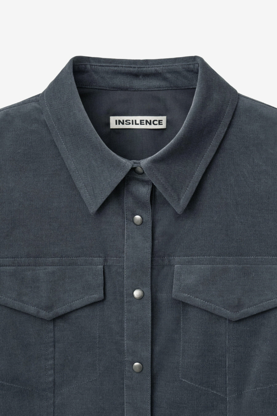 Insilence - Corduroy Snap Shirt (Charcoal) product image 9 | TRAB K-Fashion Australia