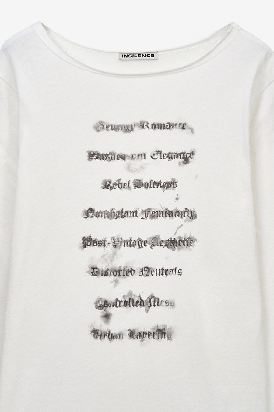 Insilence - Lettering Cotton Linen Long Sleeve (White) product image 9 | TRAB K-Fashion Australia