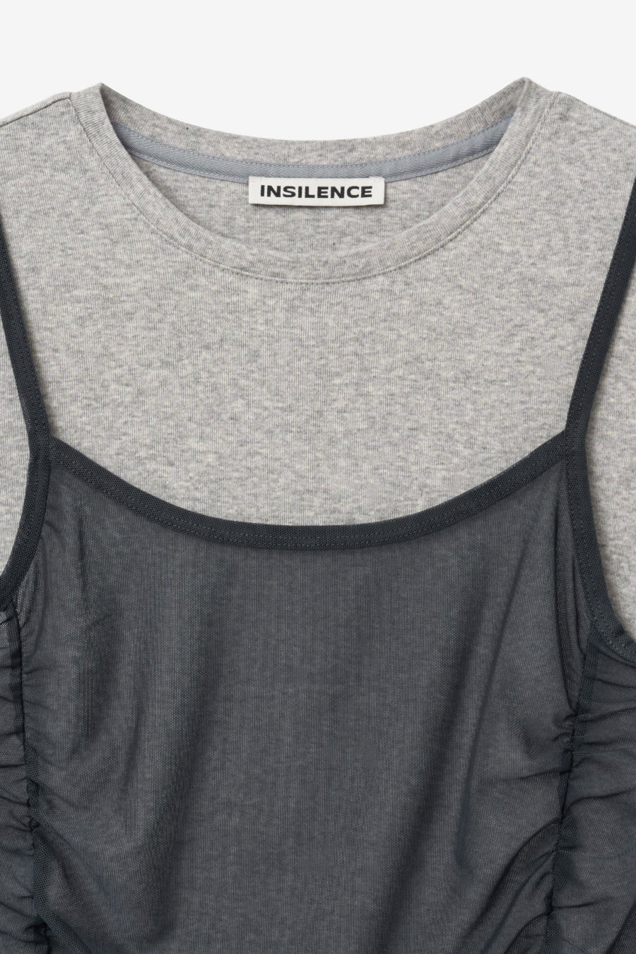 Insilence - Mesh Layered Short Sleeve (Melange Grey) product image 9 | TRAB K-Fashion Australia