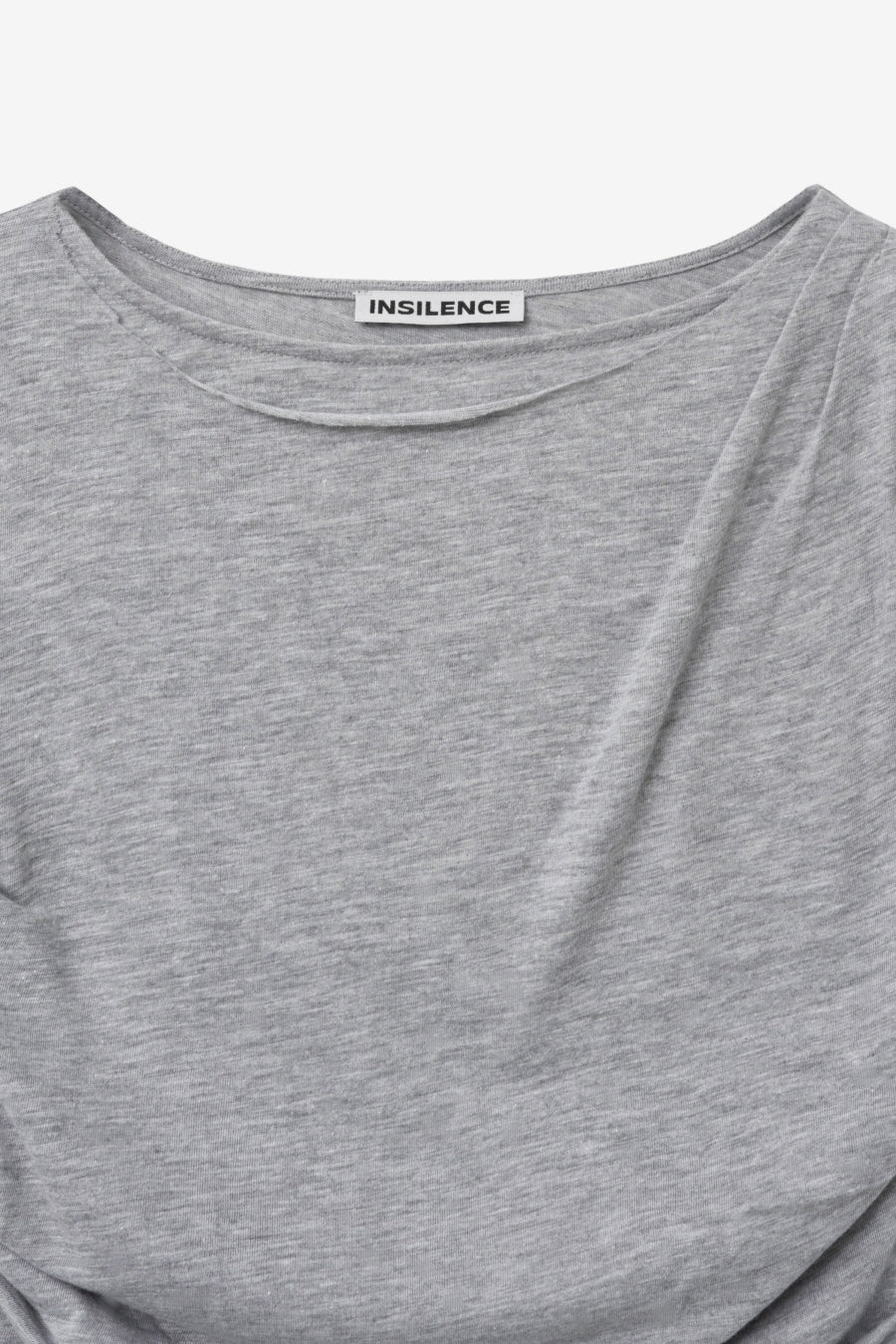 Insilence - Draping Boat Neck T-shirt (Melange Grey) product image 9 | TRAB K-Fashion Australia