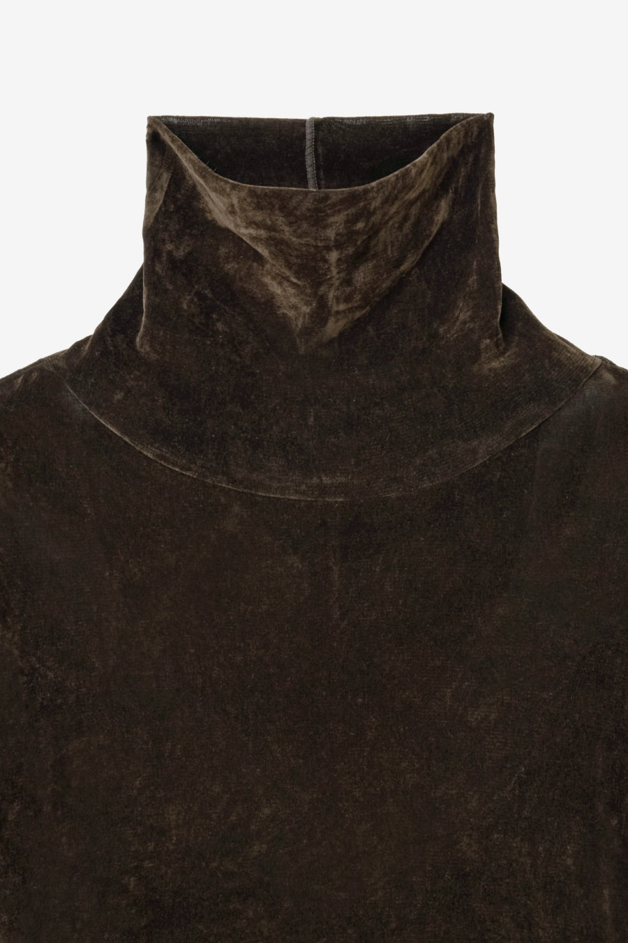 Insilence - Velvet Mesh Turtleneck T-Shirt (Brown) product image 9 | TRAB K-Fashion Australia