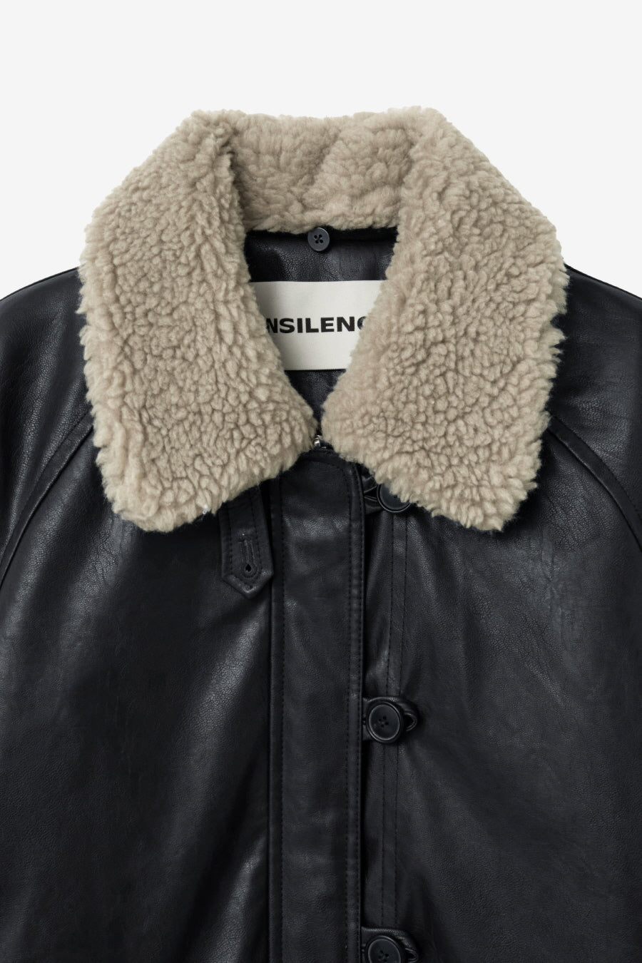 Insilence - Aviator Faux Leather Jacket (Black) product image 9 | TRAB K-Fashion Australia