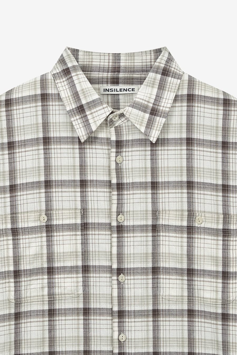 Insilence - Soft Crumple Check Shirt (Beige) product image 7 | TRAB K-Fashion Australia