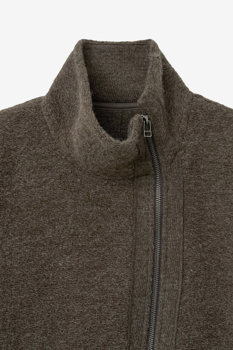 Insilence - Slanted Zipper Wool Jacket (Brown) product image 9 | TRAB K-Fashion Australia