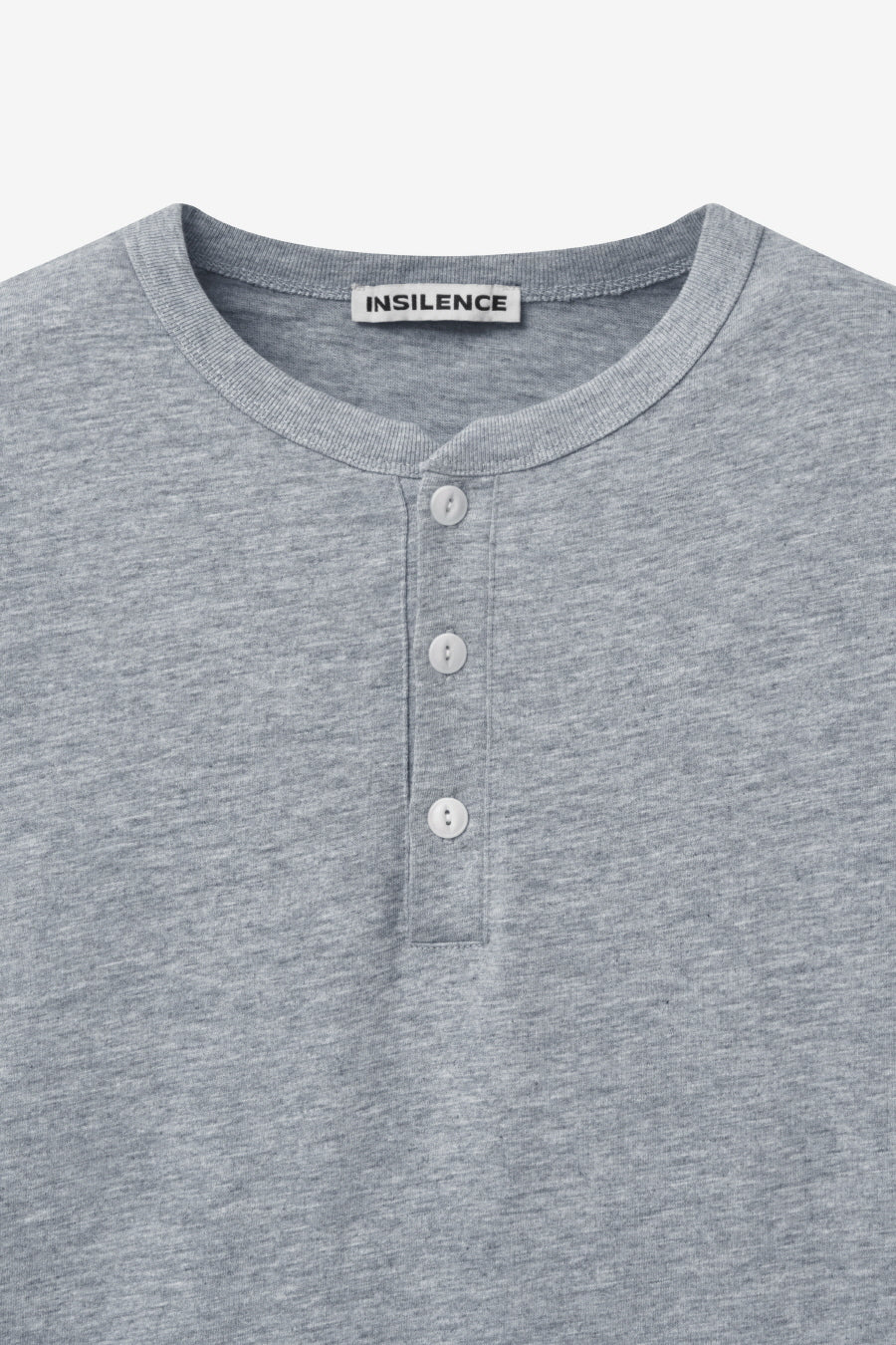 Insilence - Henley Neck Short Sleeve (Melange Grey) product image 7 | TRAB K-Fashion Australia