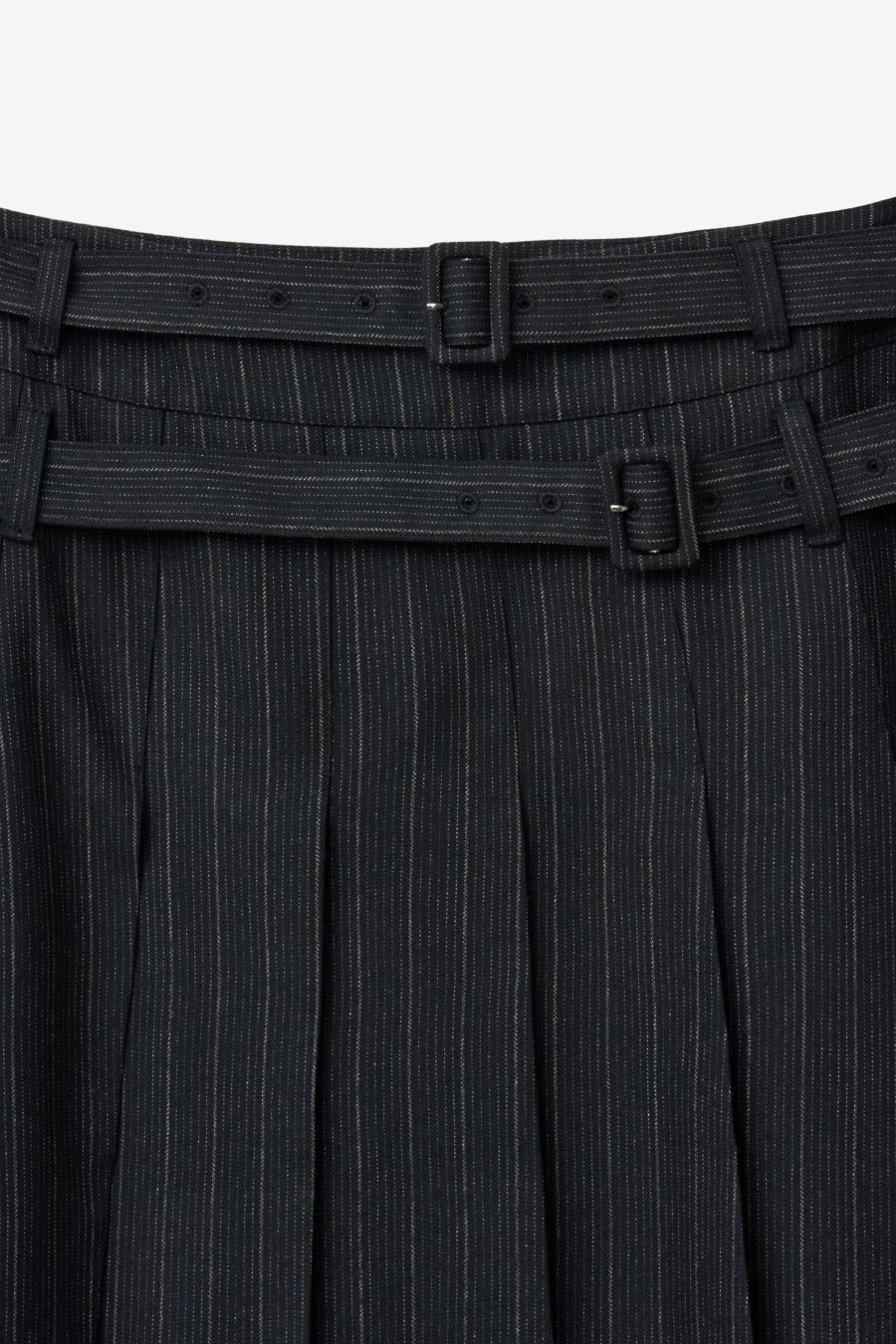 Insilence - Double-Belted Pleated Skirt (Stripe) product image 9 | TRAB K-Fashion Australia