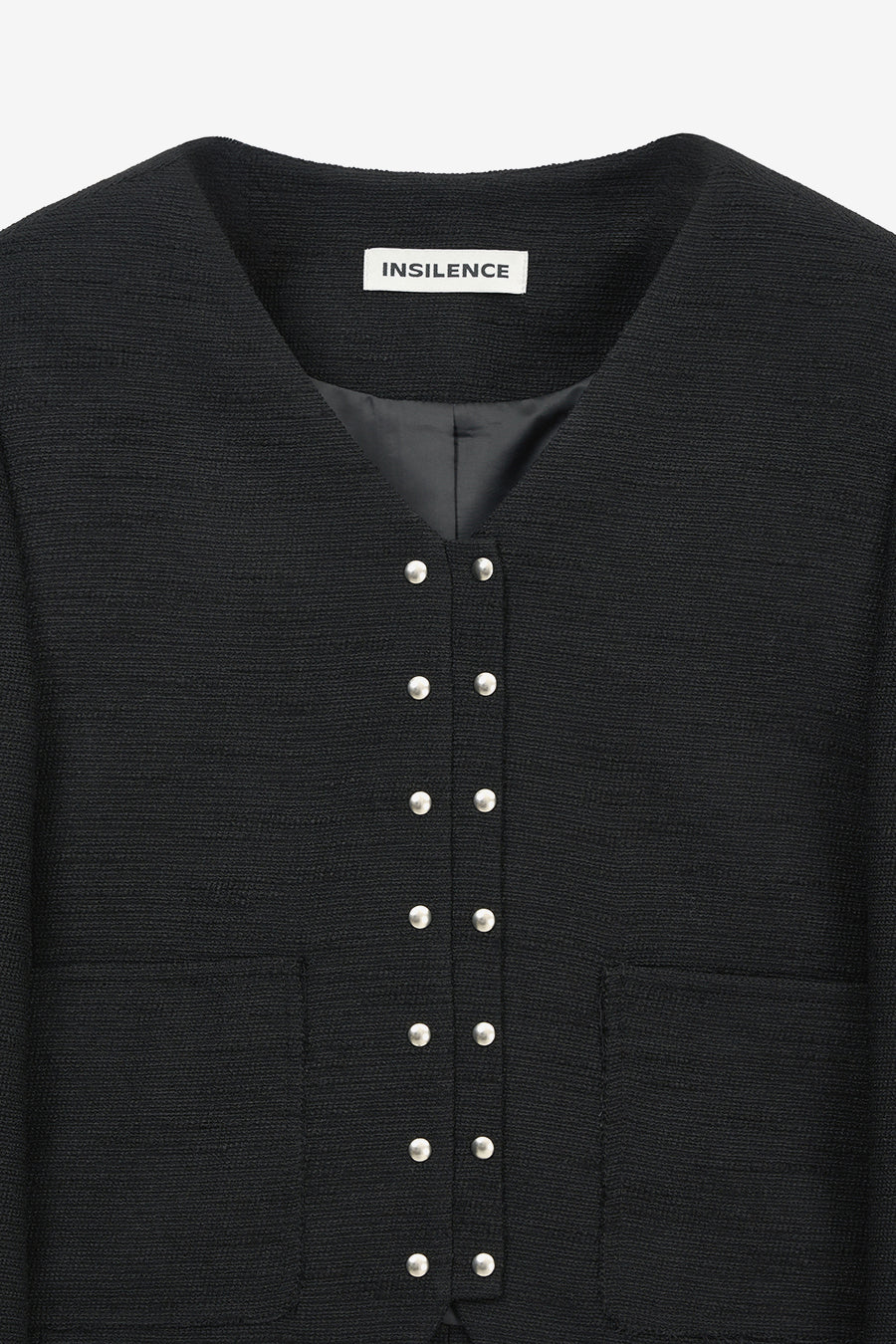 Insilence - Snap Detail Tweed Jacket (Black) product image 9 | TRAB K-Fashion Australia