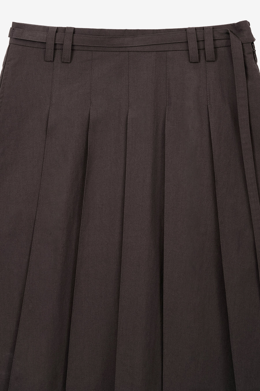 Insilence - Low Cotton Pleated Skirt (Brown) product image 9 | TRAB K-Fashion Australia