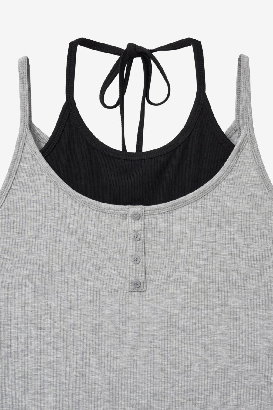 Insilence - Layered Henley Neck Sleeveless (Melange Grey) product image 9 | TRAB K-Fashion Australia