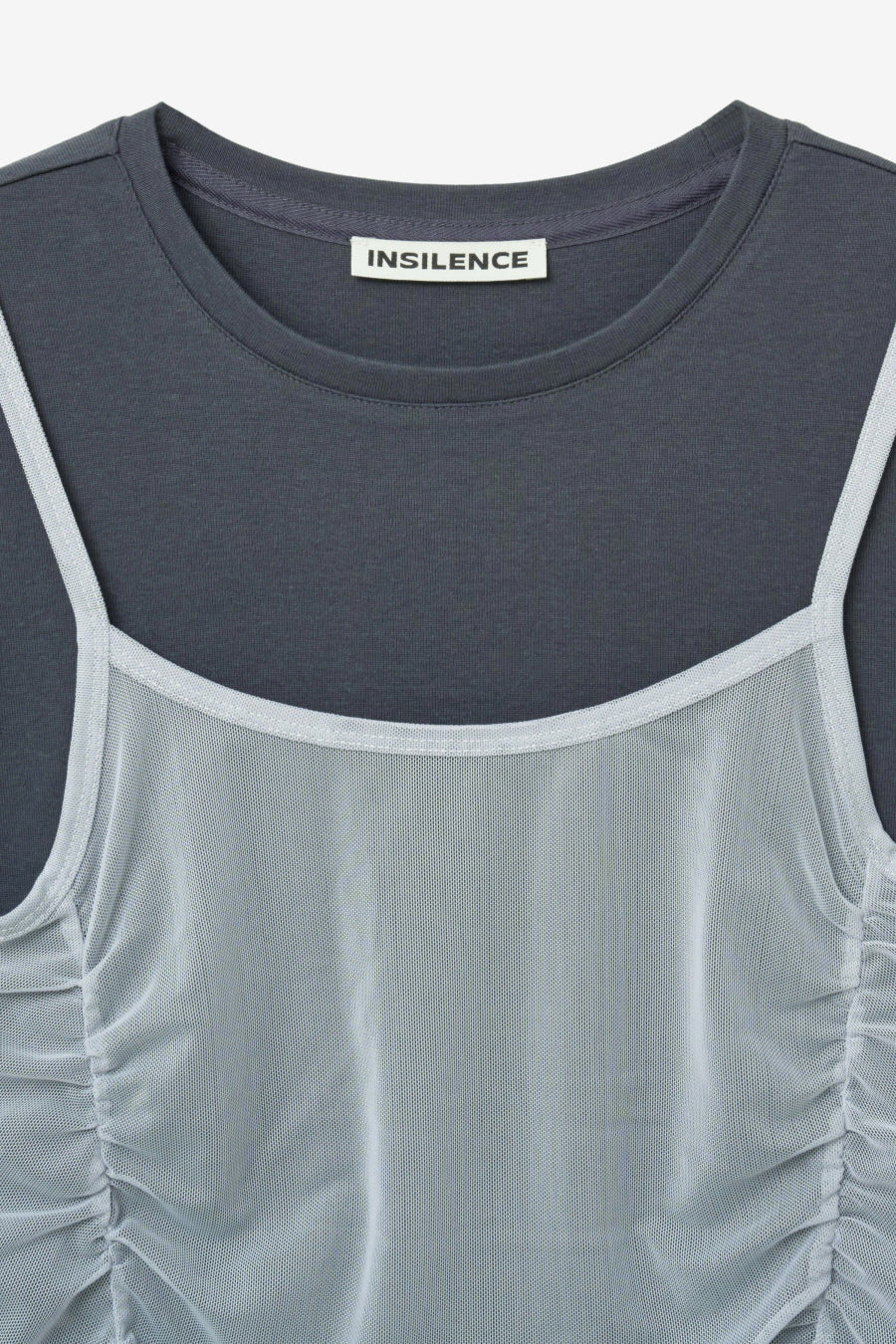 Insilence - Mesh Layered Short Sleeve (Ash Blue) product image 9 | TRAB K-Fashion Australia